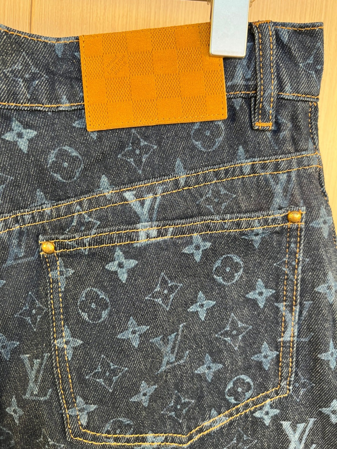 LV Burnout Gradient Denim Shorts