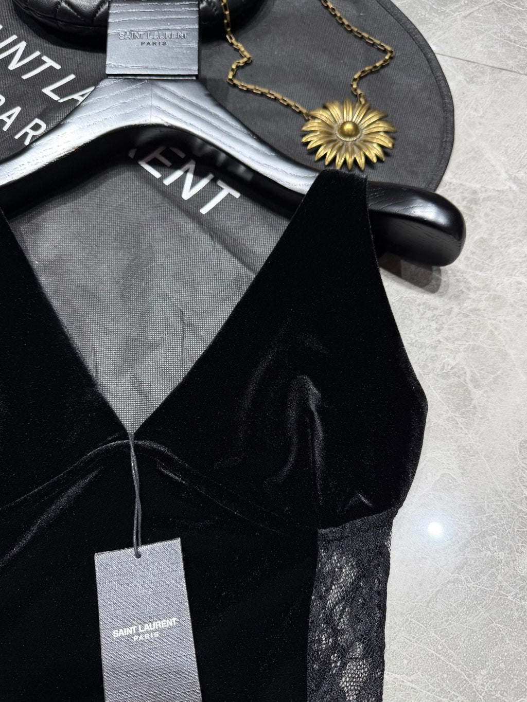 Women's YSL Lace Velvet Top