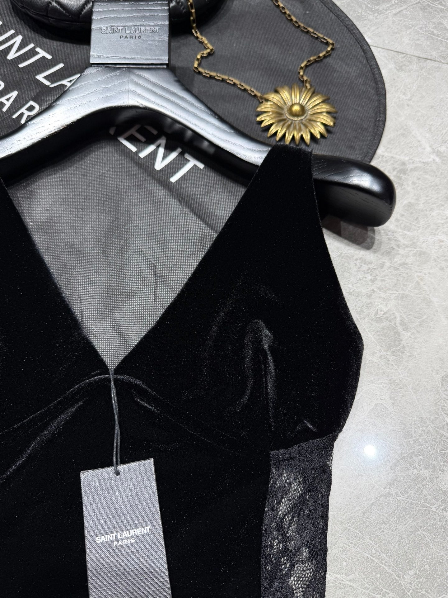 Women's YSL Lace Velvet Top
