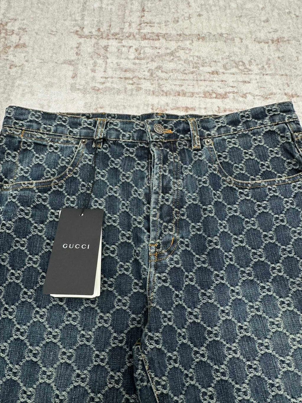 Gucci Denim Jacquard Jeans