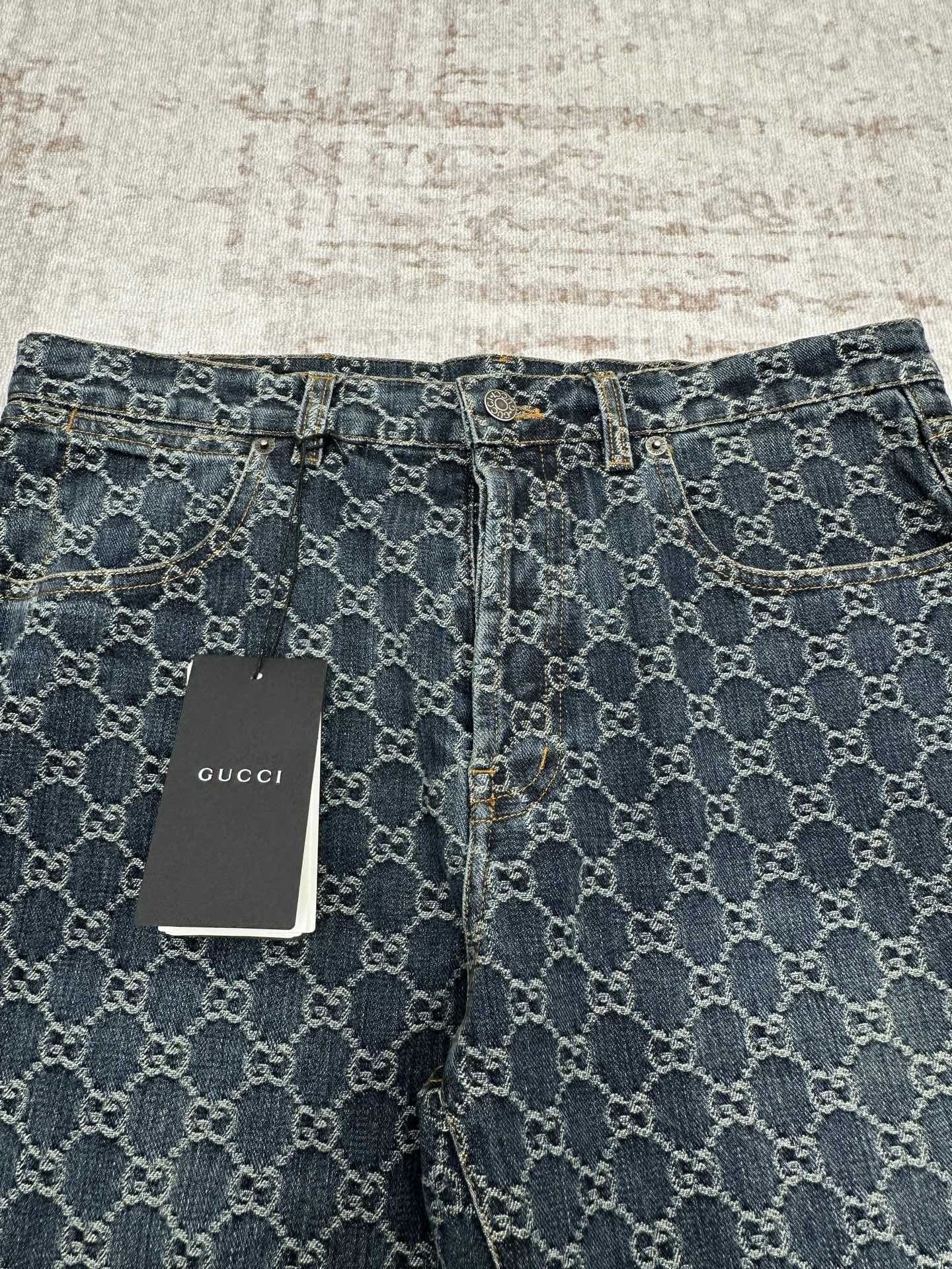 Gucci Denim Jacquard Jeans