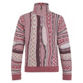 LV Nigo High-Neck Half-Zip Ethnic Style Sweater (Pink)