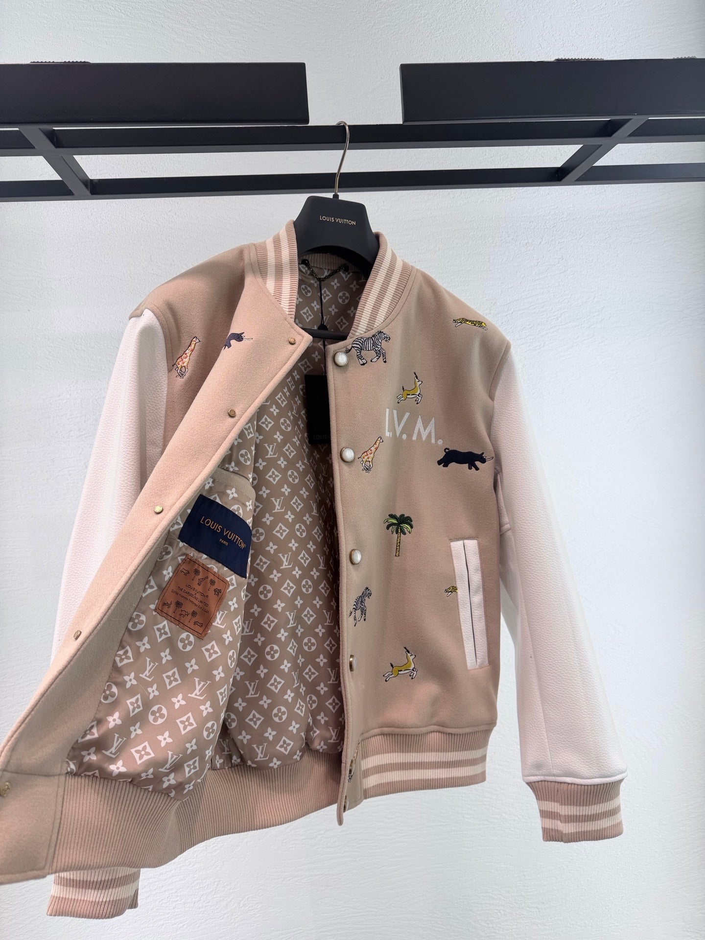 LV Patchwork Embroidered Baseball Jacket Unisex