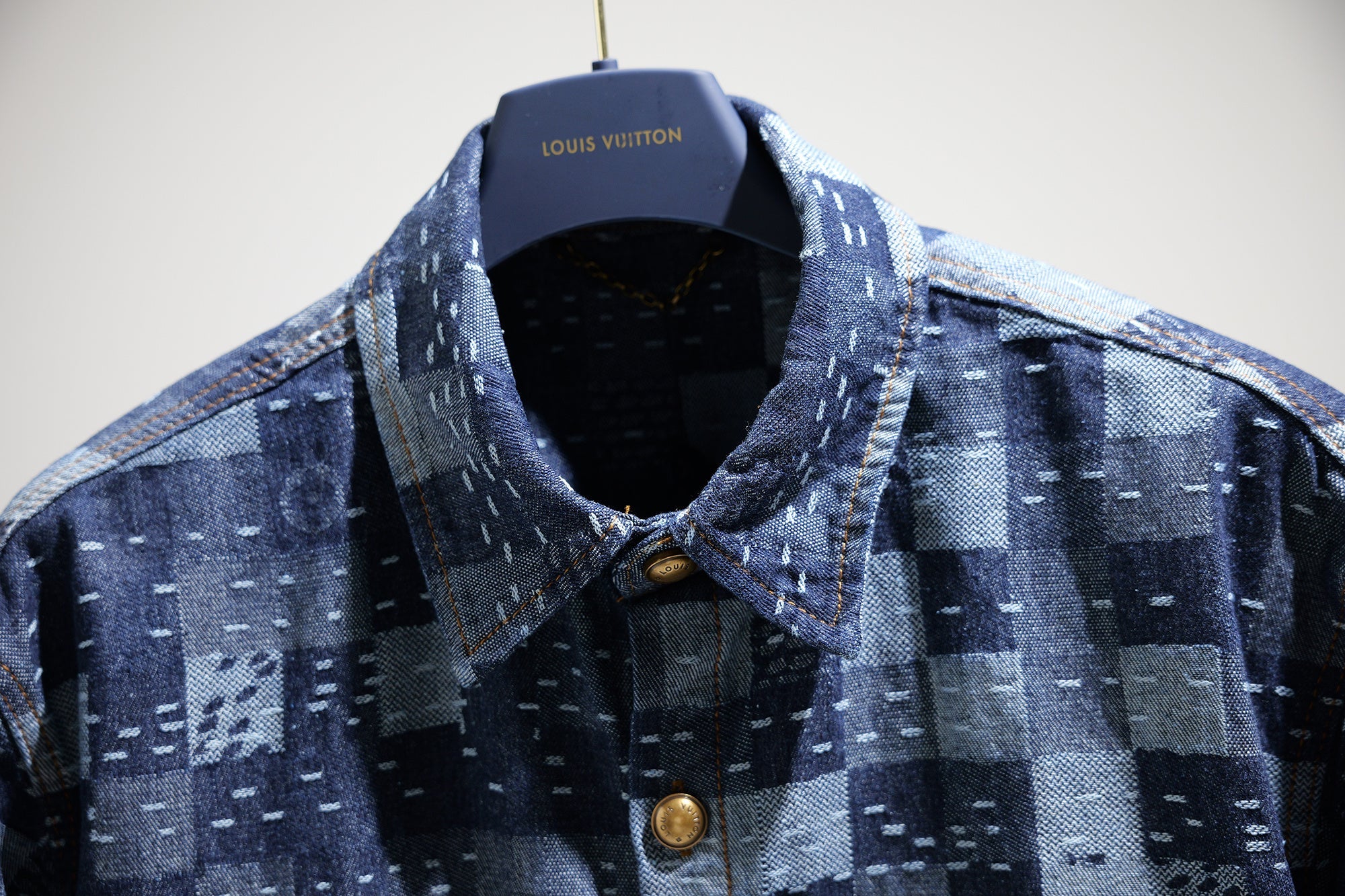 LV denim Short Sleeve Shirt