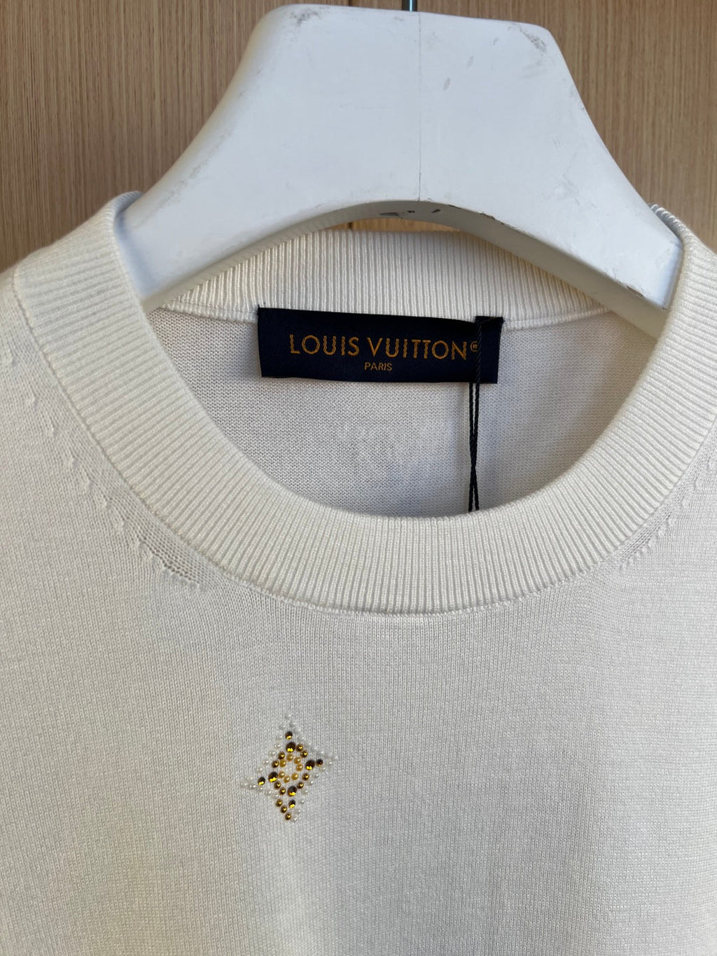 LV Diamond Knitted Short Sleeve T-shirt
