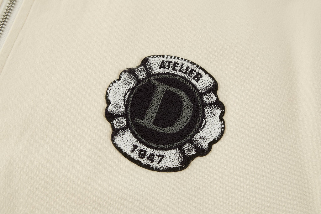 Dior Embriodered Baseball Jacket with Badge (Off-White)