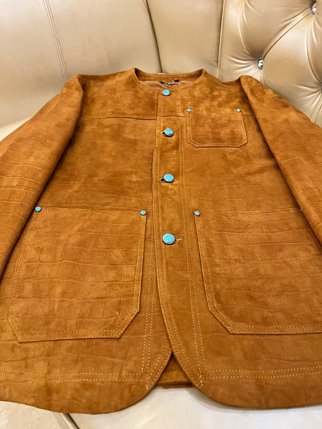 LV GoatSkin Suede Genuine Leather Jacket