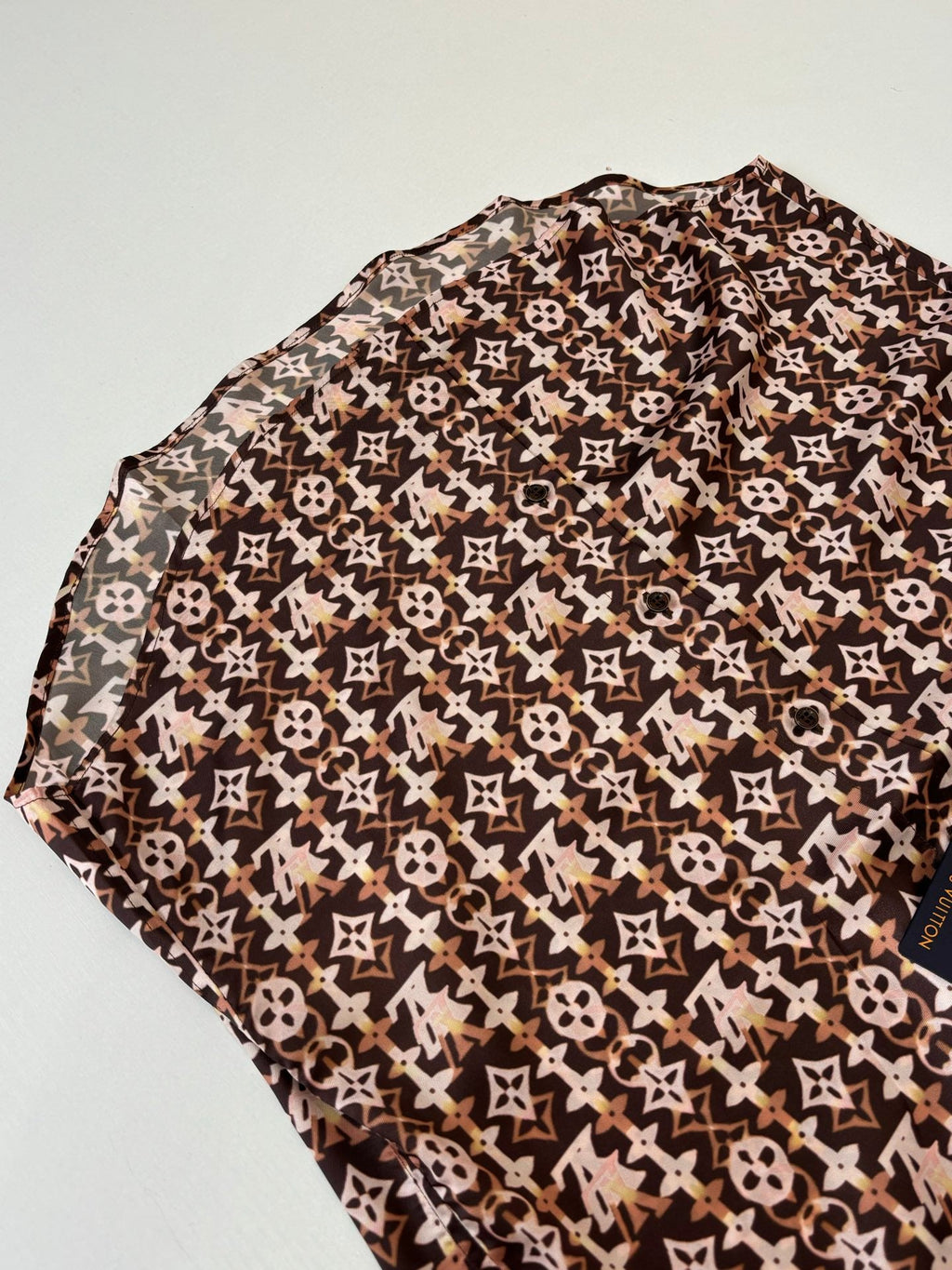 LV Monogram Long-Sleeved Silk Shirt