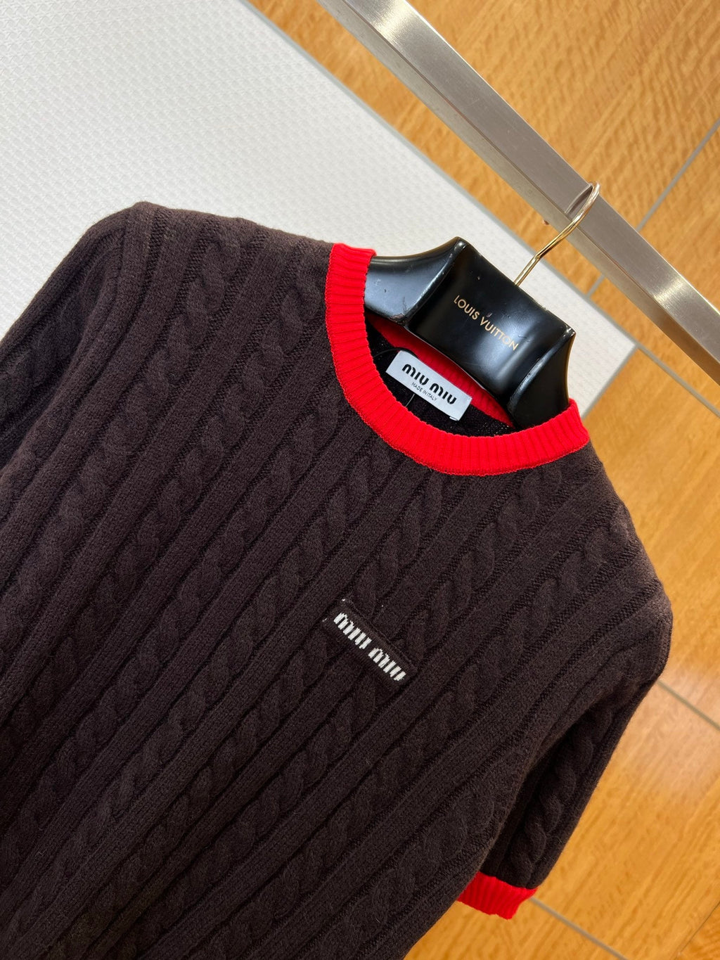 Miu Miu Knit Short-Sleeve Sweater