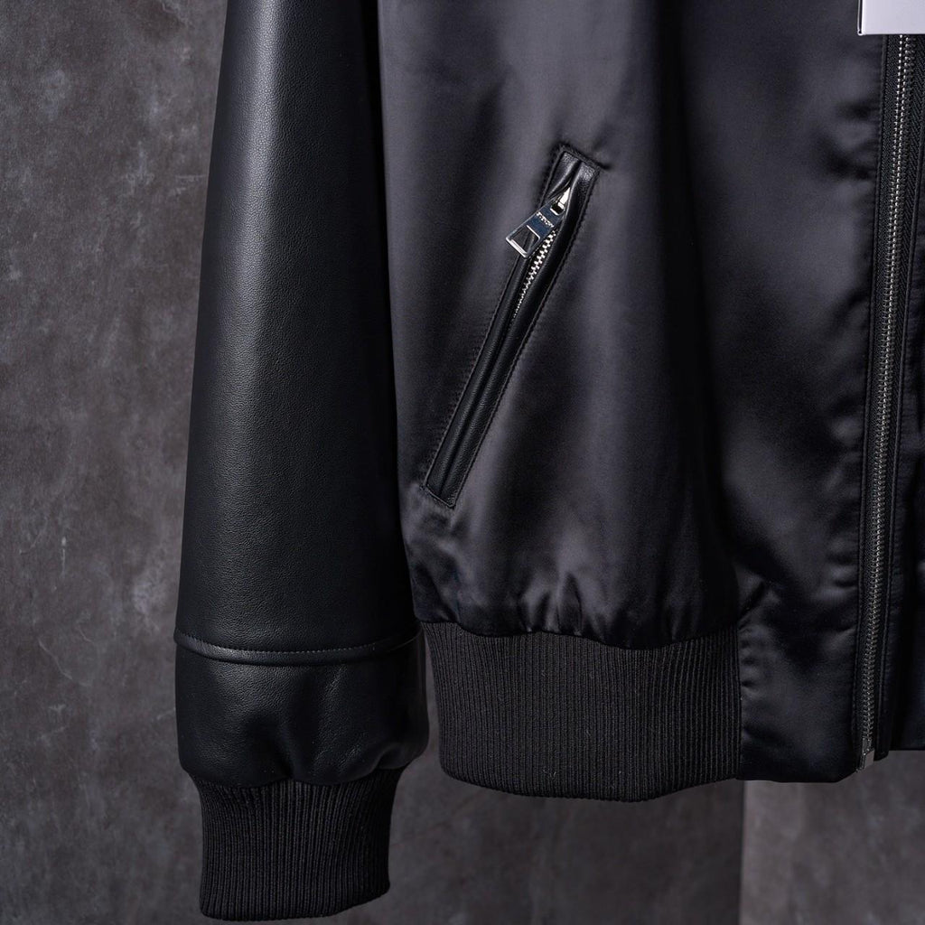 Genuine Black Bomber Leather Jacket