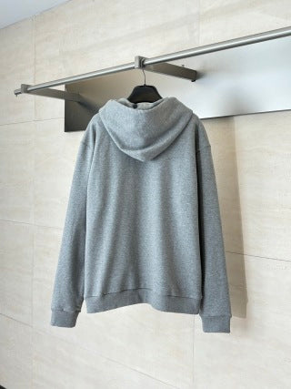 LV Embroidered Zip-Up Hoodie