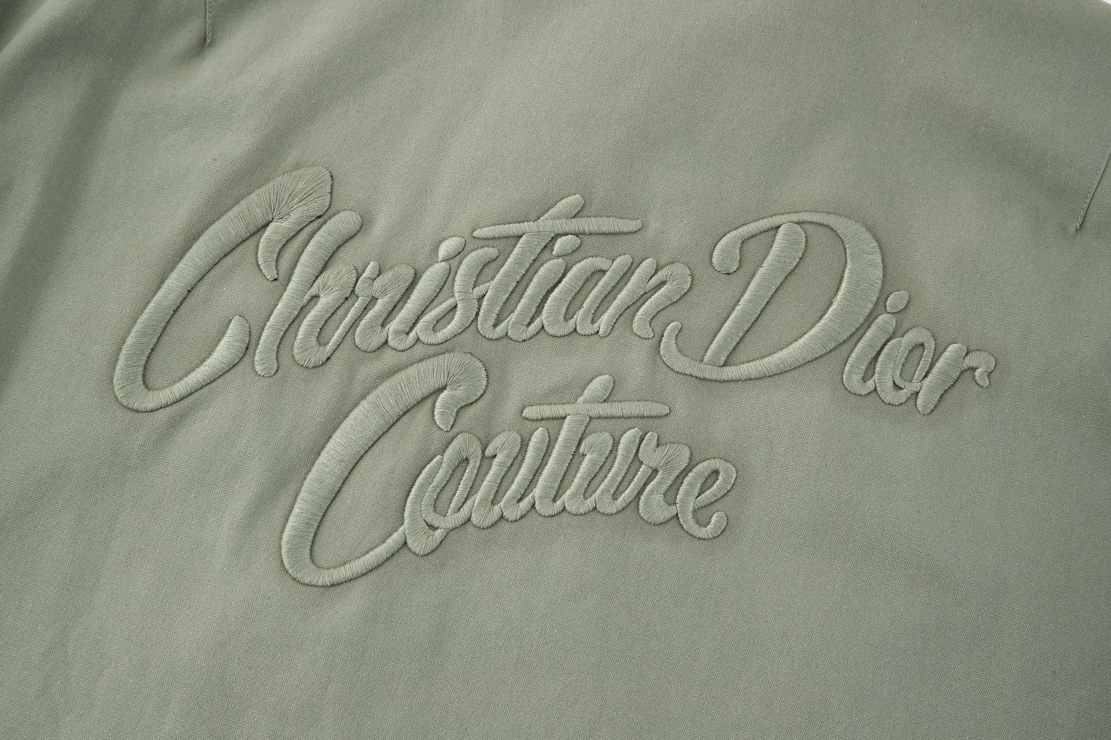 Dior Embriodered Baseball Jacket with Badge (Off-White)