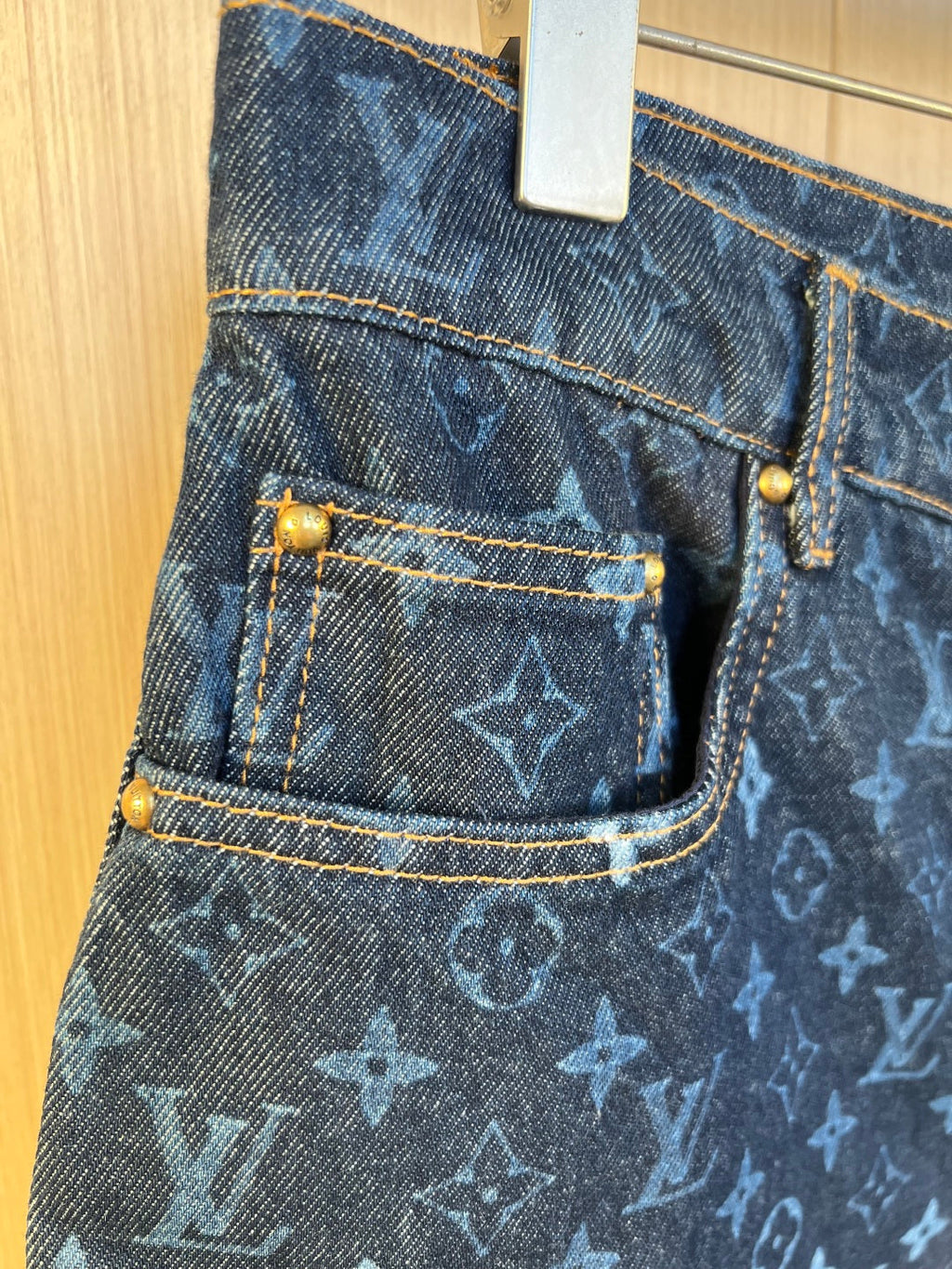 LV Burnout Gradient Denim Shorts