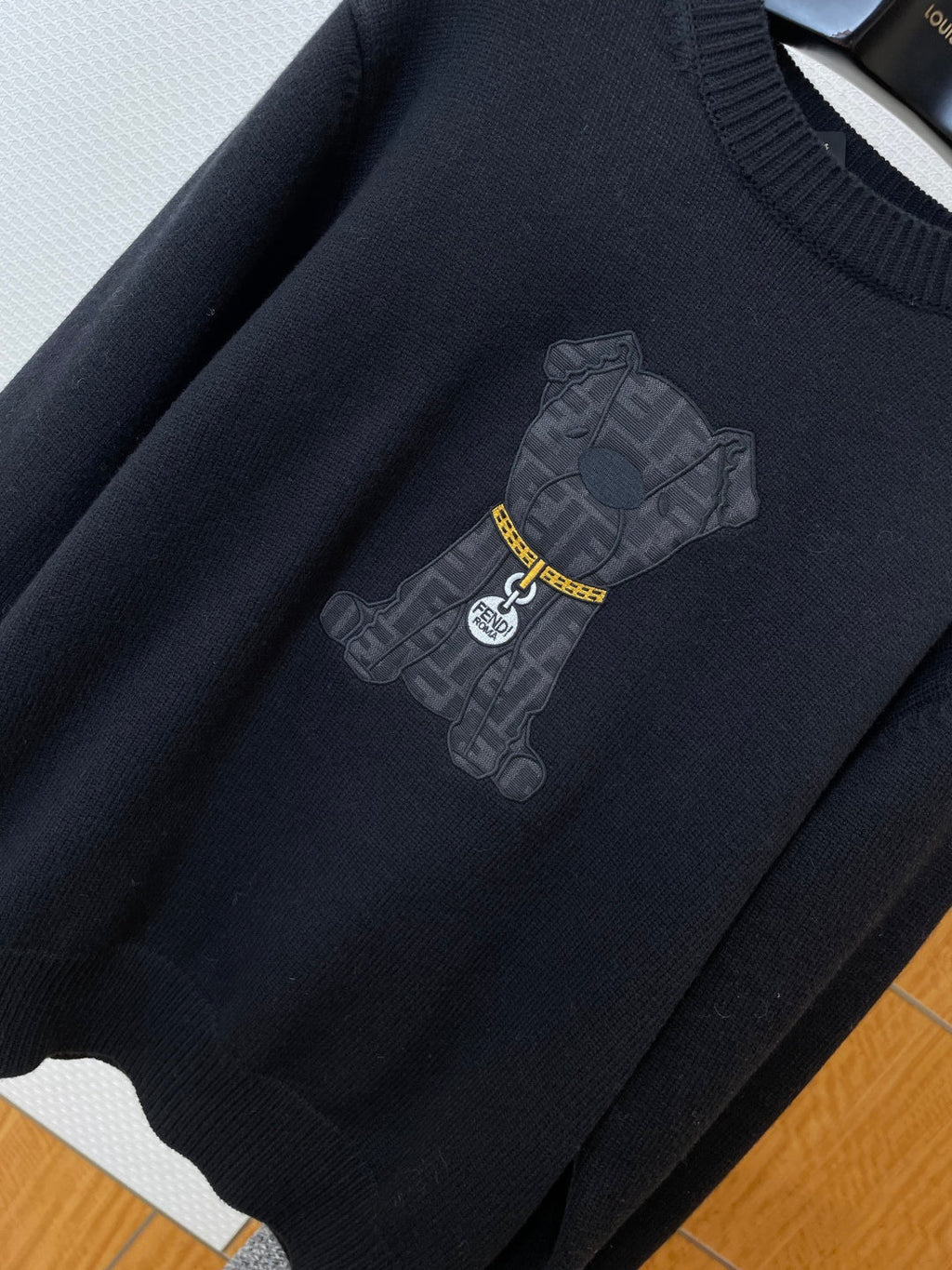 Fendi Puppy Embroidered Knit Sweater