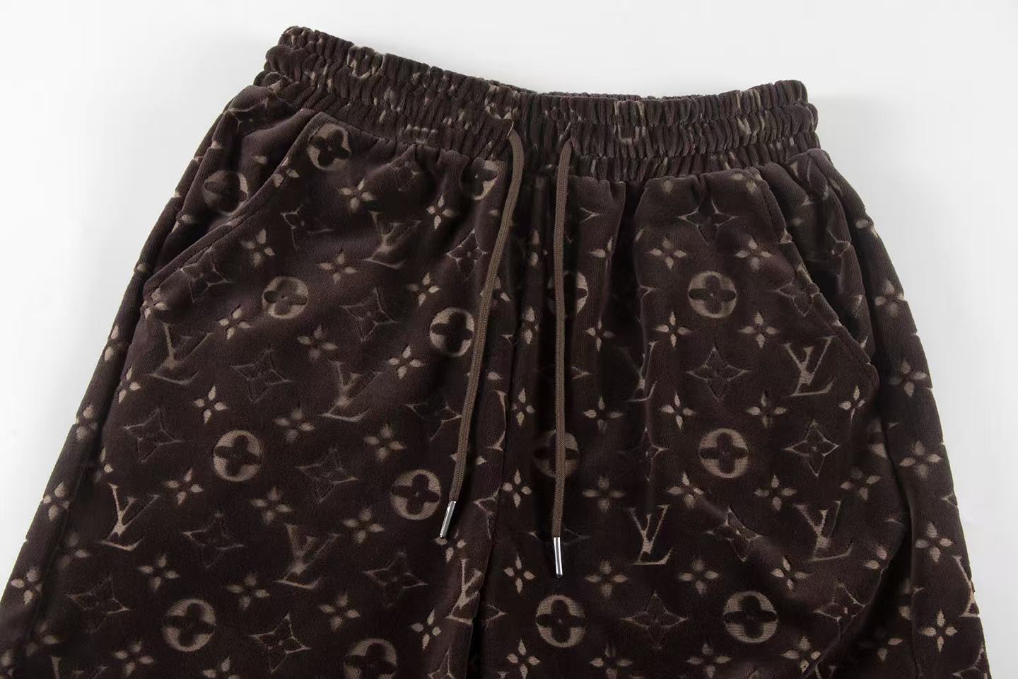 LV Monogram jacquard velvet shorts