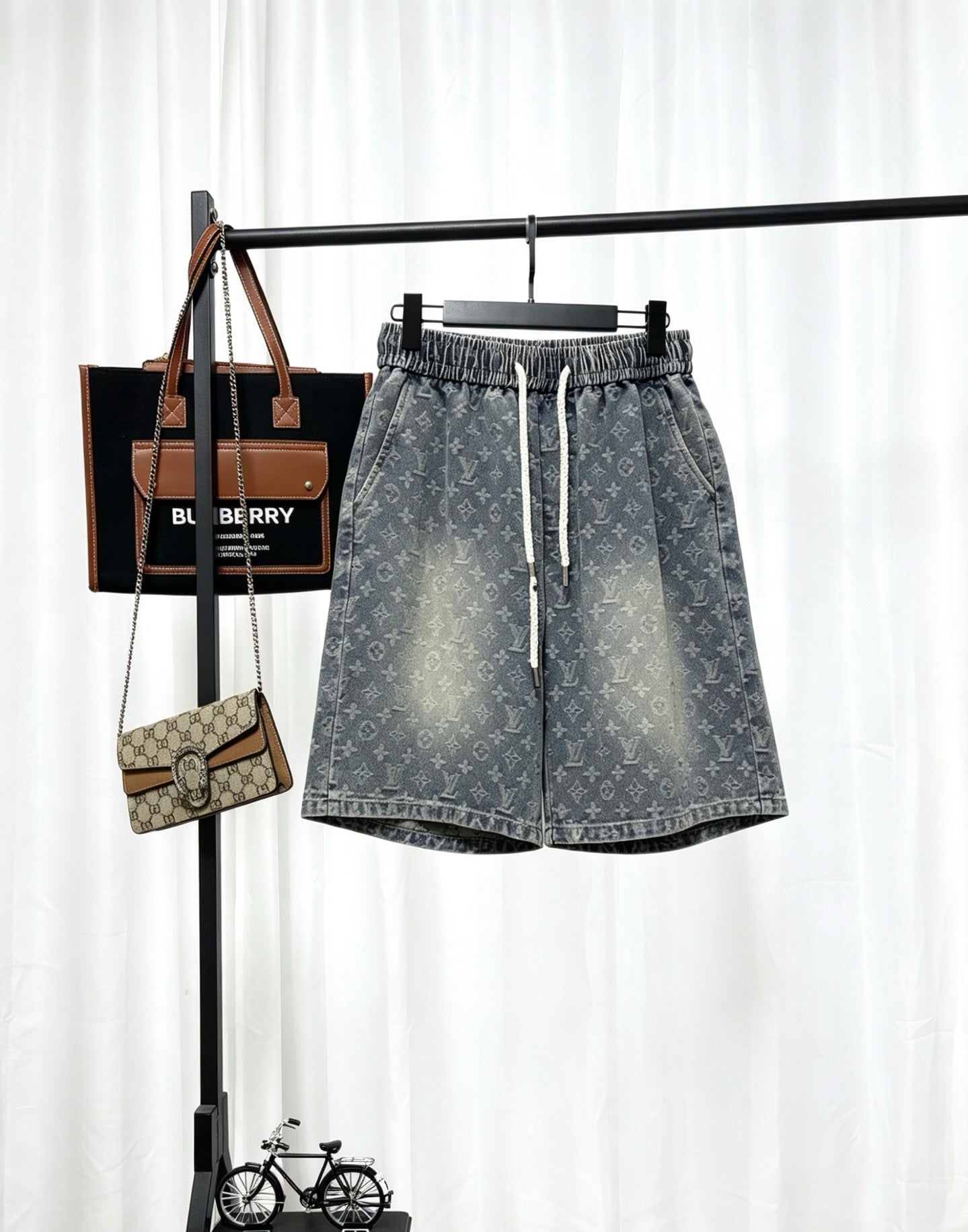 LV All-over Jacquard Denim Shorts