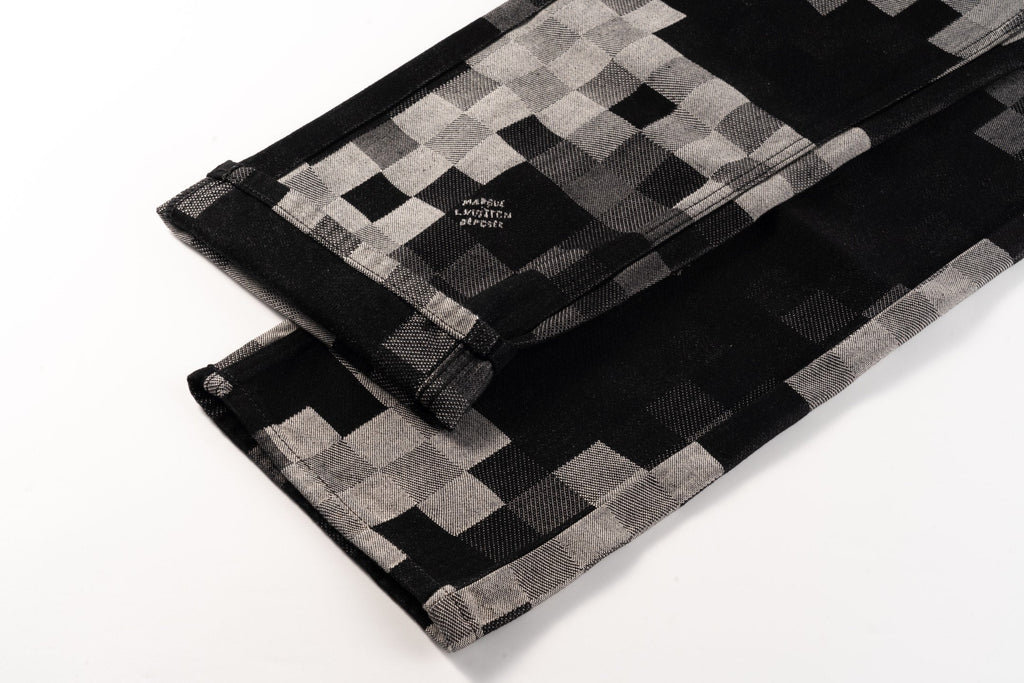 LV Pharrell Williams collaboration mosaic checkered Jeans