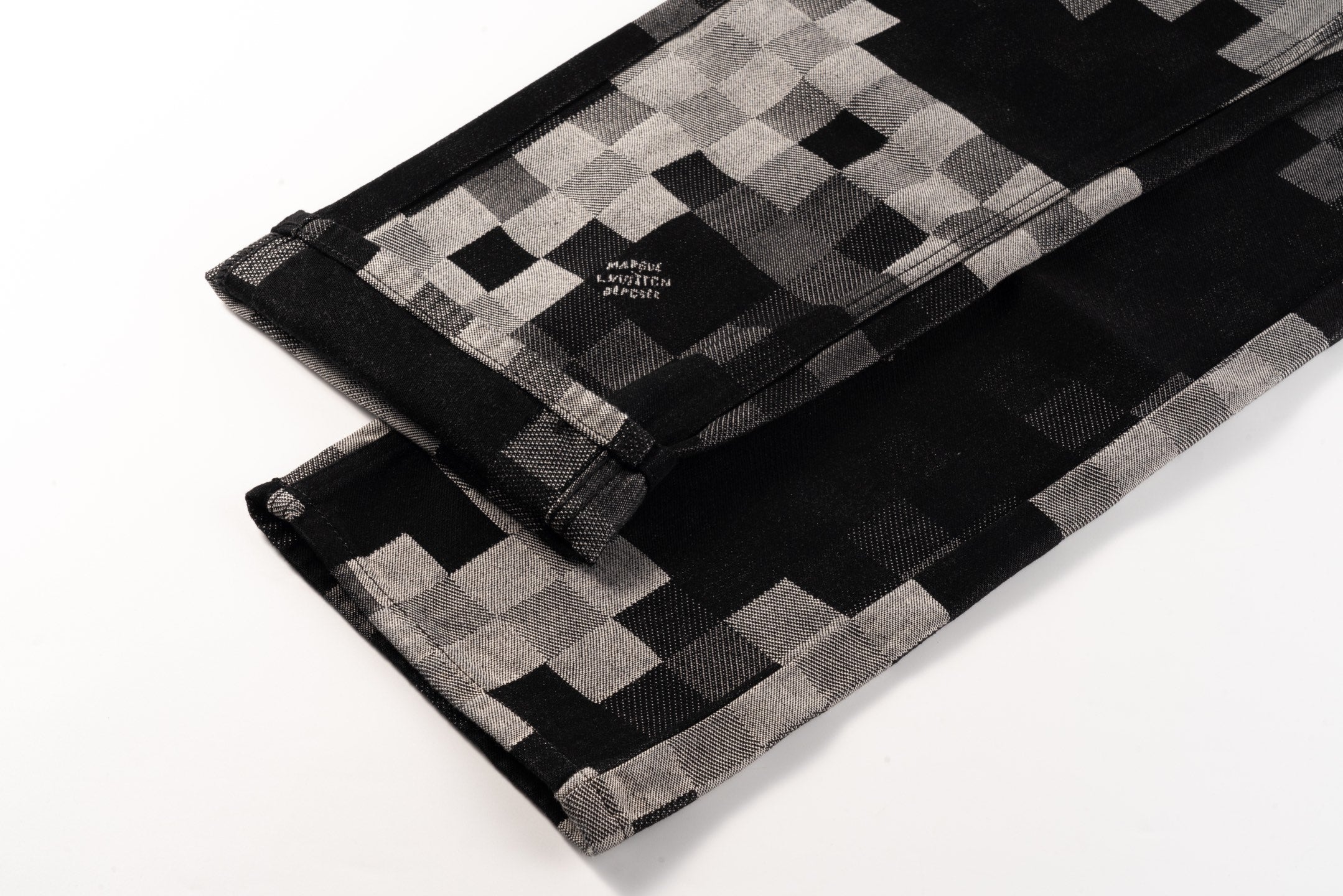 LV Pharrell Williams collaboration mosaic checkered Jeans