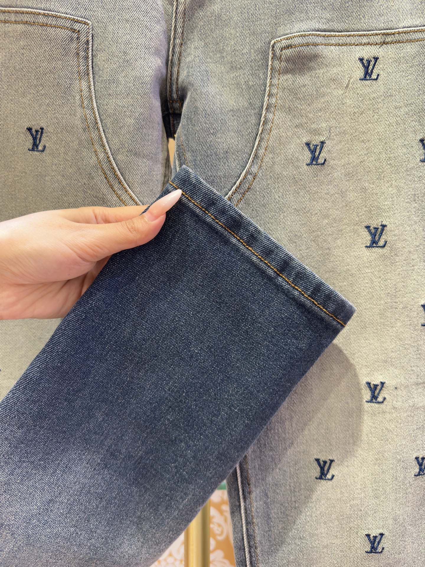 LV Embroidered Denim Jeans