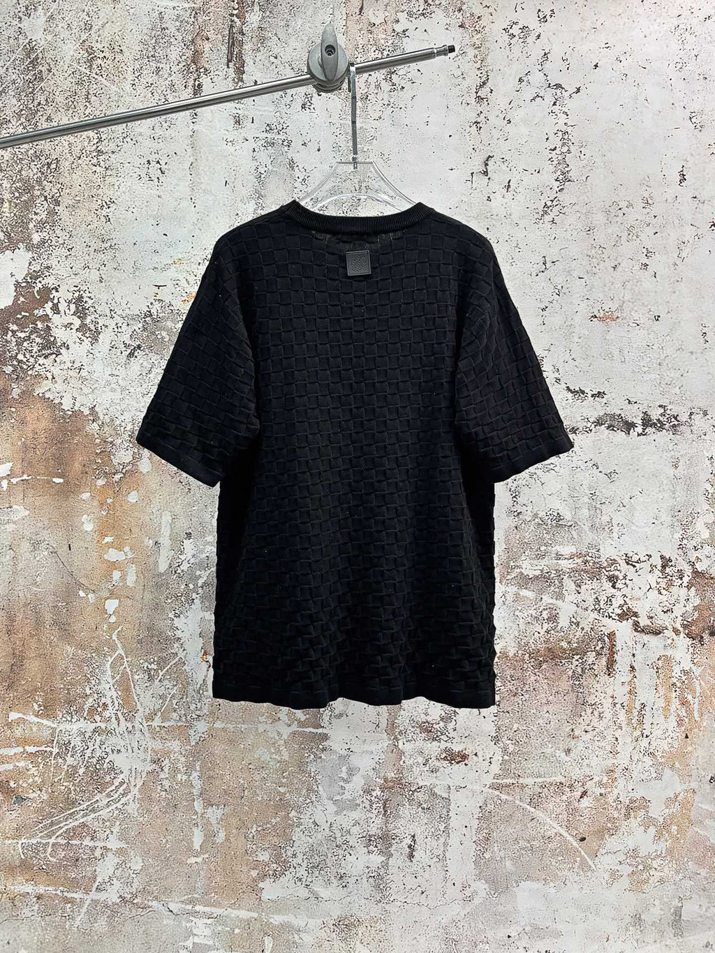 LV Black Jacquard Embroidered T-Shirt