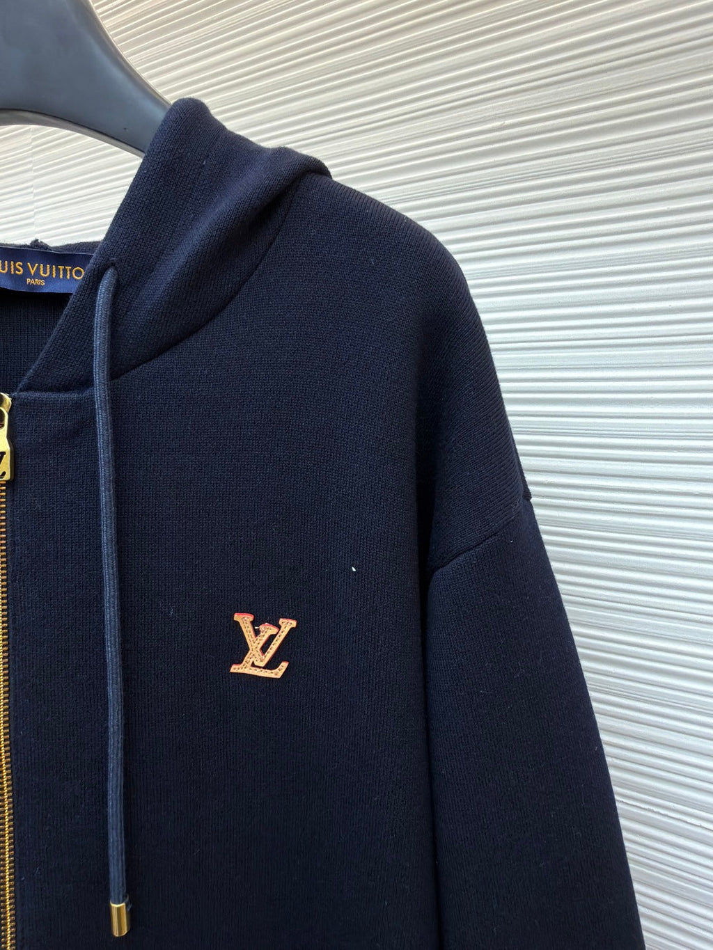 LV Monogram Leather Tag Zip up Hoodie