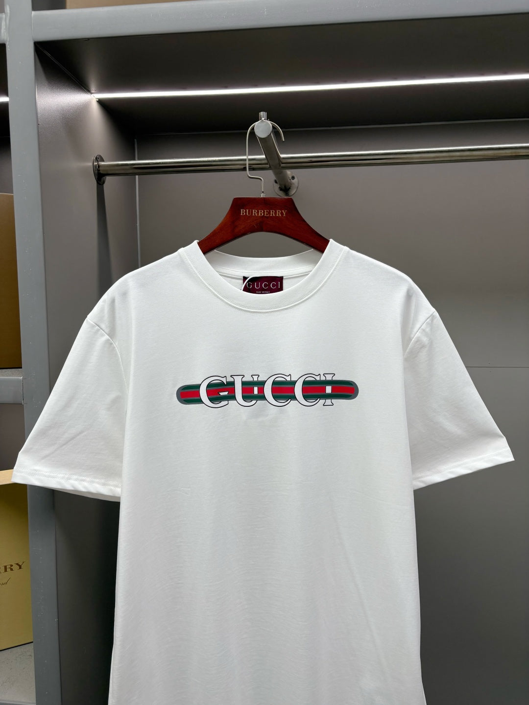 Gucci Ribbon Print Cotton T-Shirt