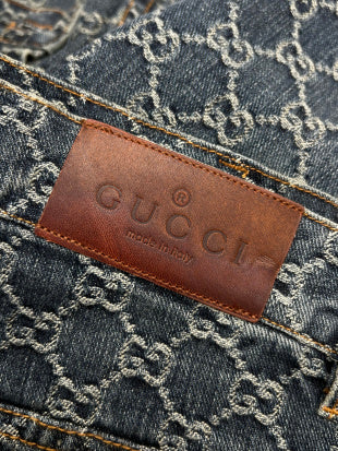 Gucci All-over Denim Shirt & Pants Set