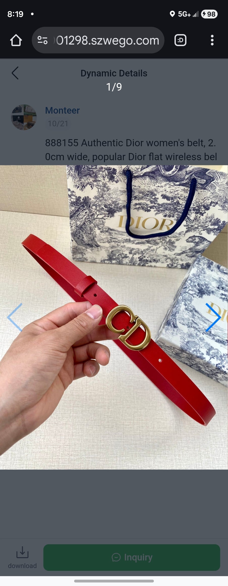 Dior Women's belt