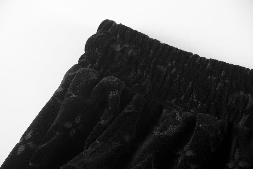 LV Monogram jacquard velvet shorts