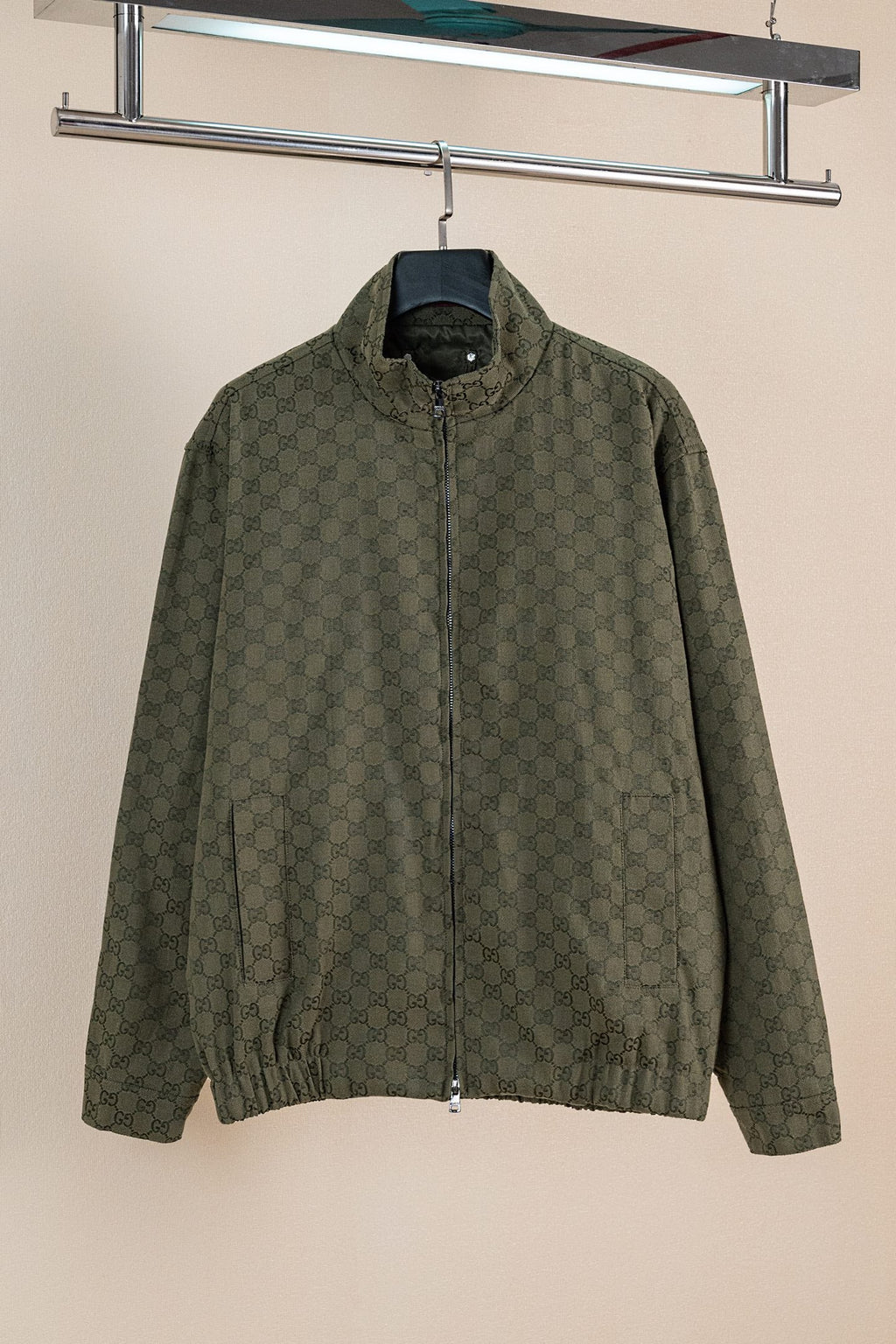 GG all-over jacquard stand collar jacket