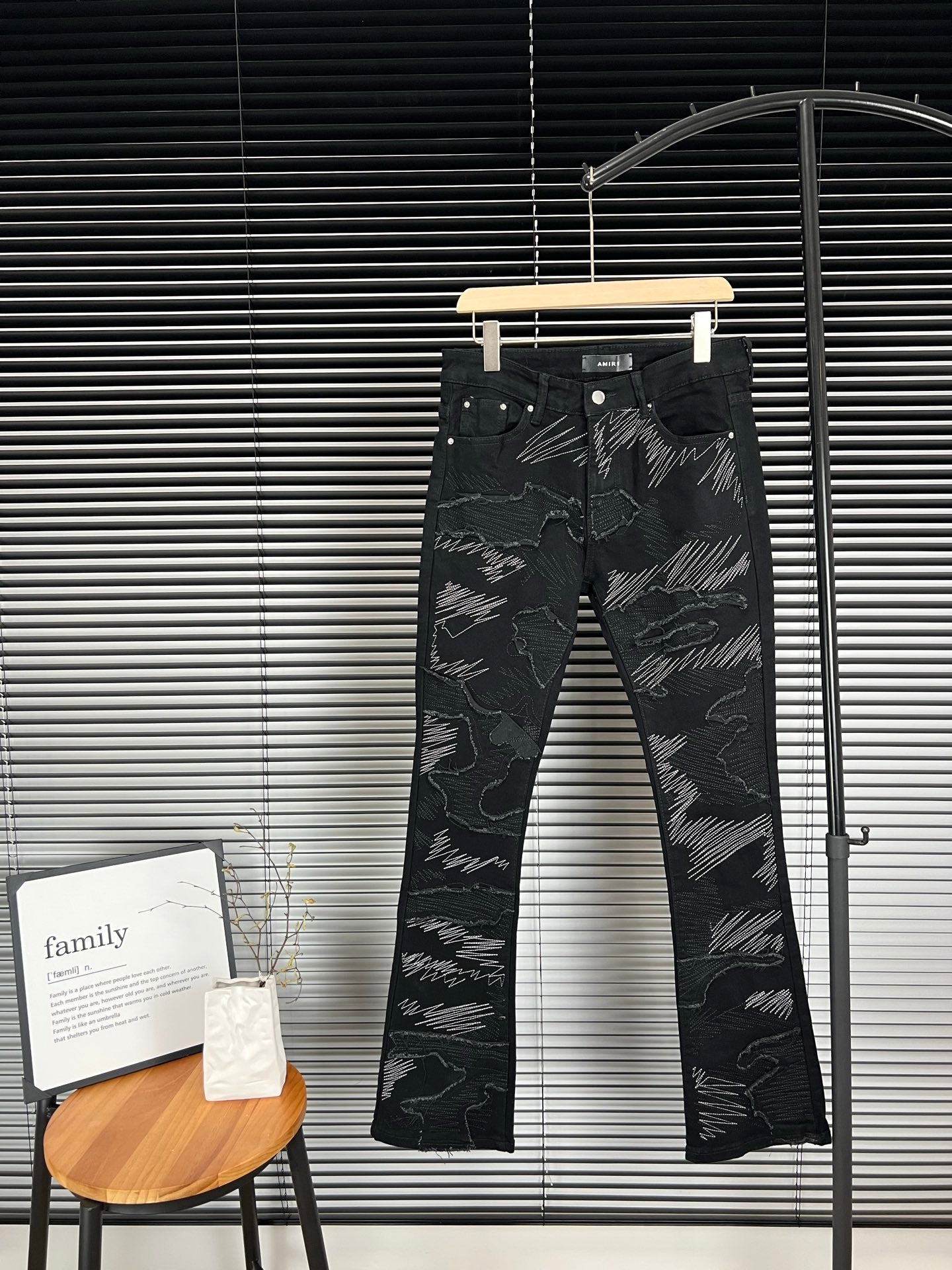 Amiri Embroidered Stretch Slim Fit Jeans