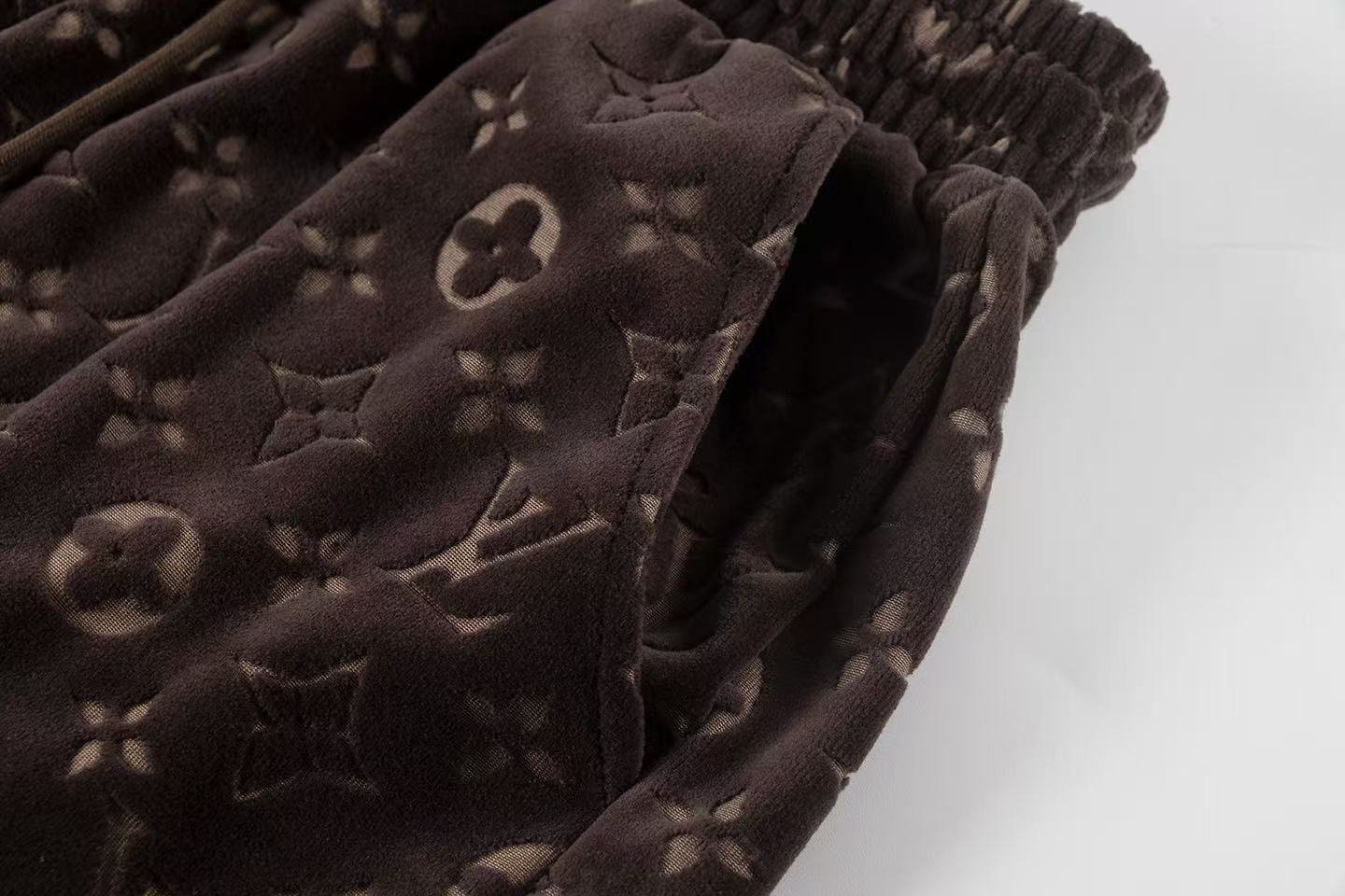 LV Monogram jacquard velvet shorts