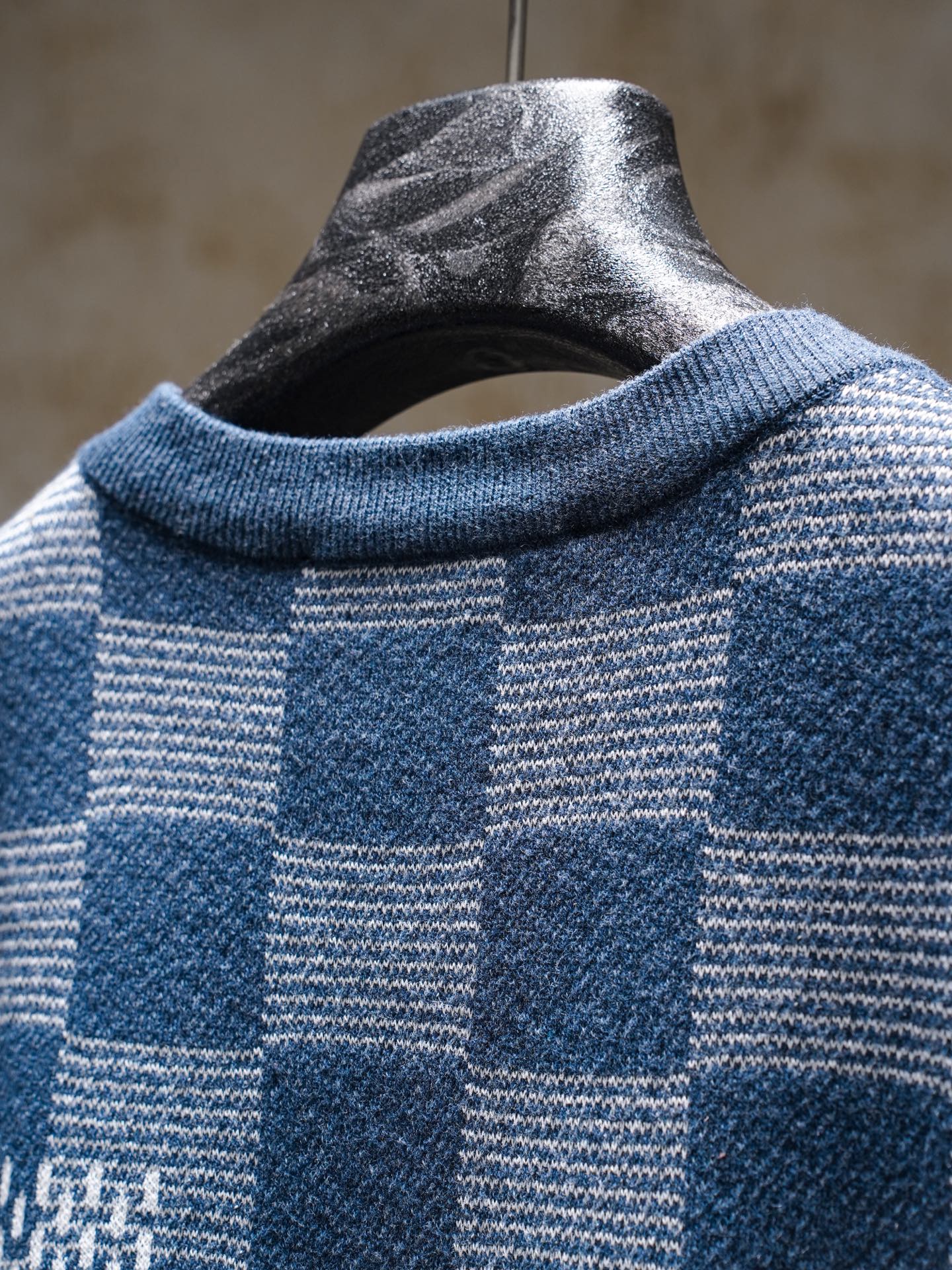 LV ×Nigo Checkered Knit Crew Neck Shirt