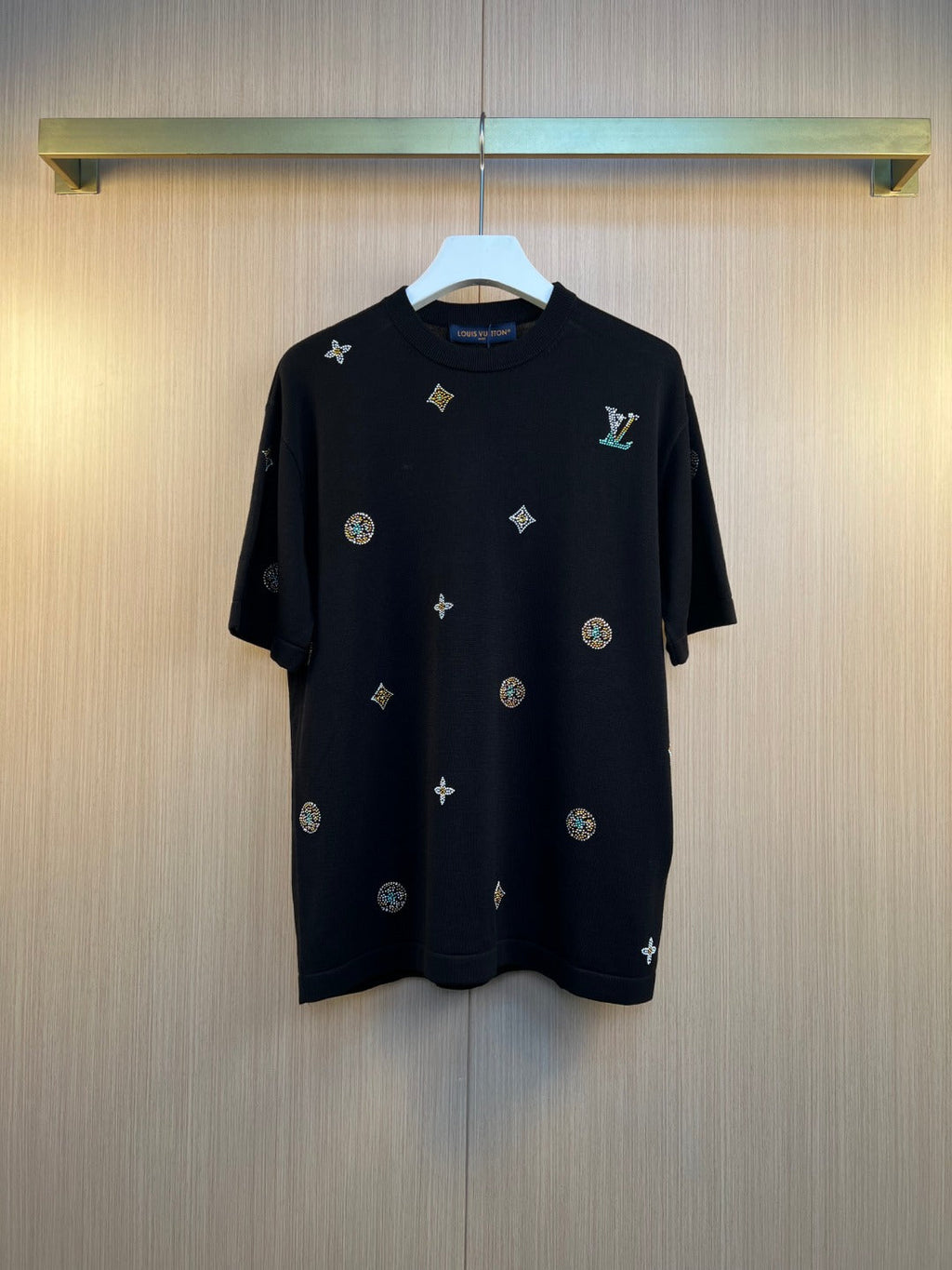 LV Diamond Knitted Short Sleeve T-shirt