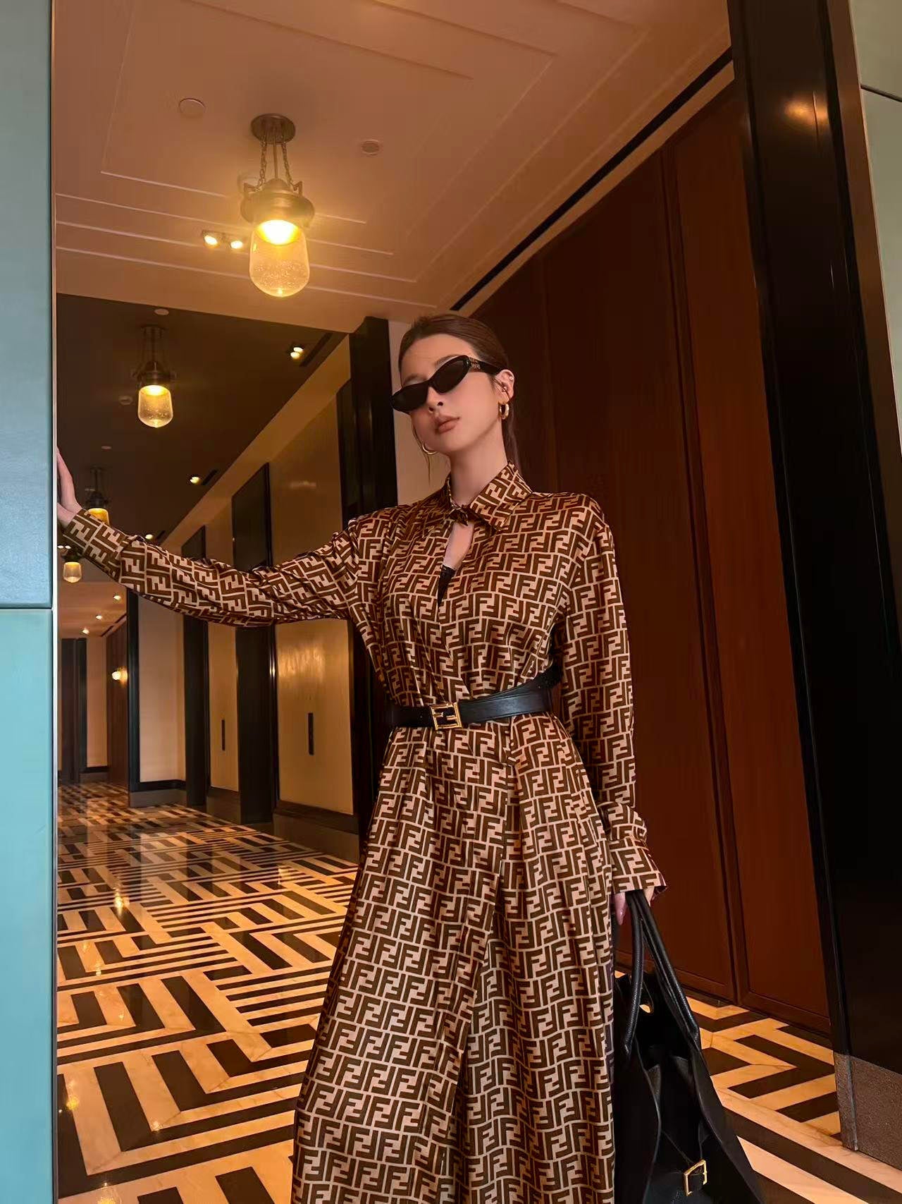 Women's Fendi Parent-Style Monogram Dress with Belt!