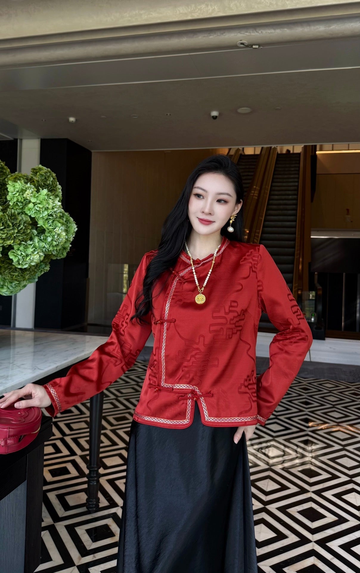 Women's Dior Chinese Style Embosse Shirt