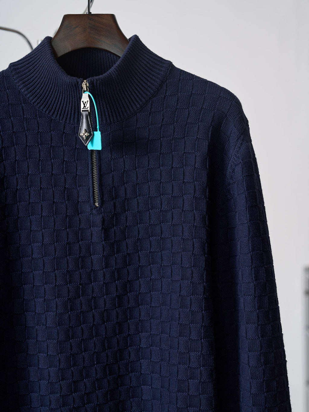 LV Damier Half-zip Knit Sweater