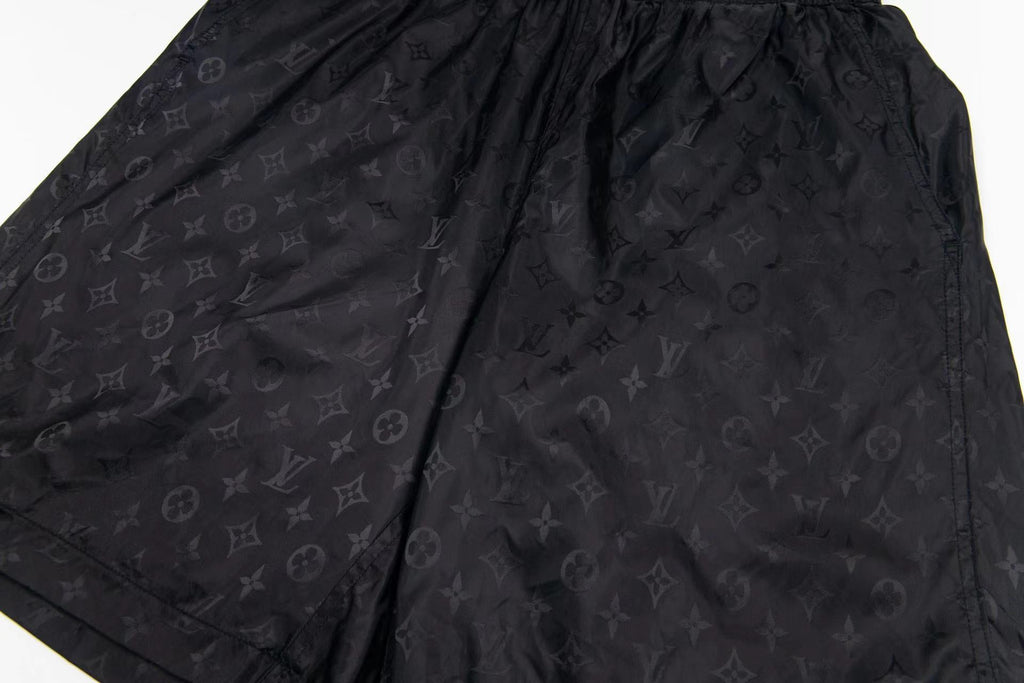 LV jacquard Silk Elastic Drawstring Shorts