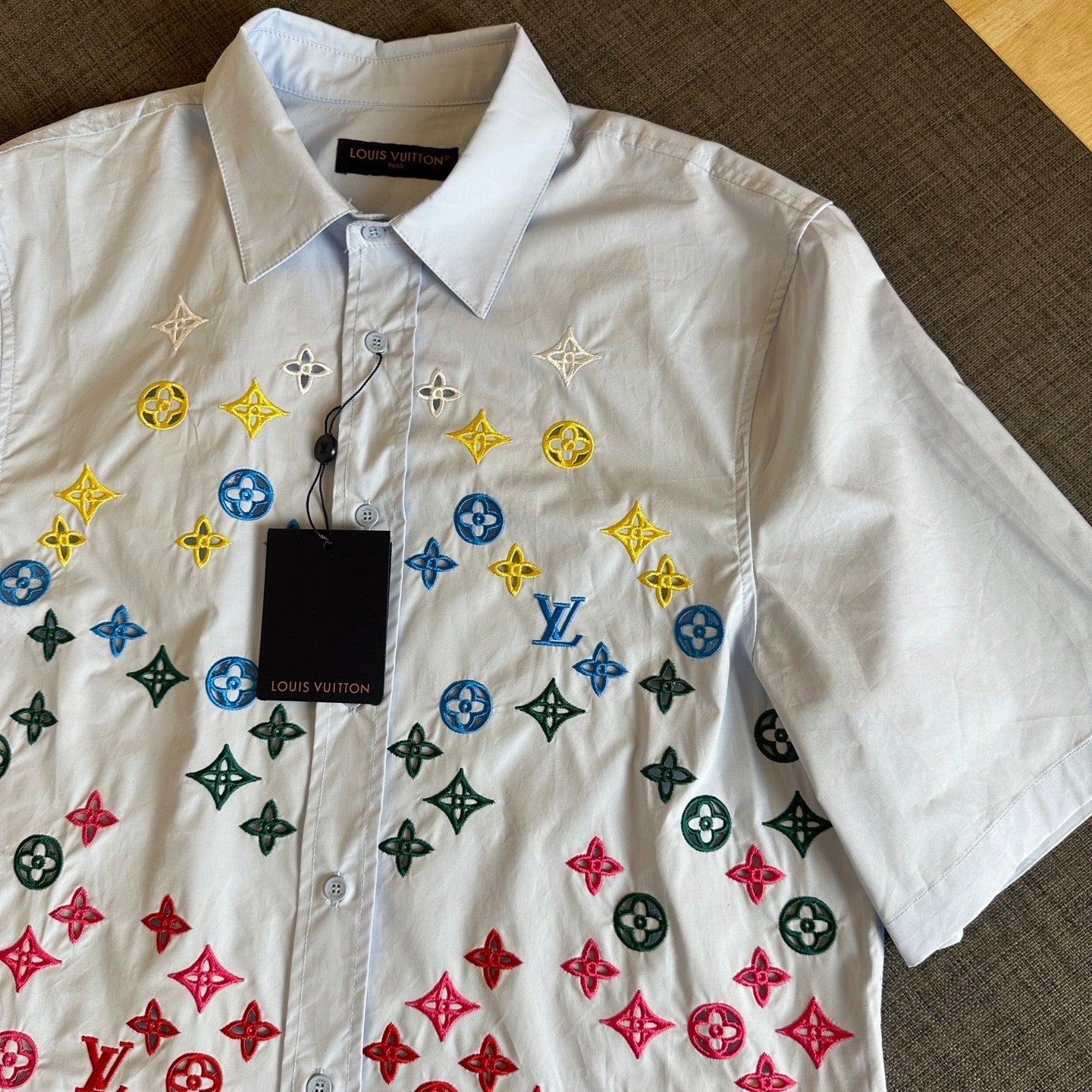 LV Embroidered short Sleeve Shirt