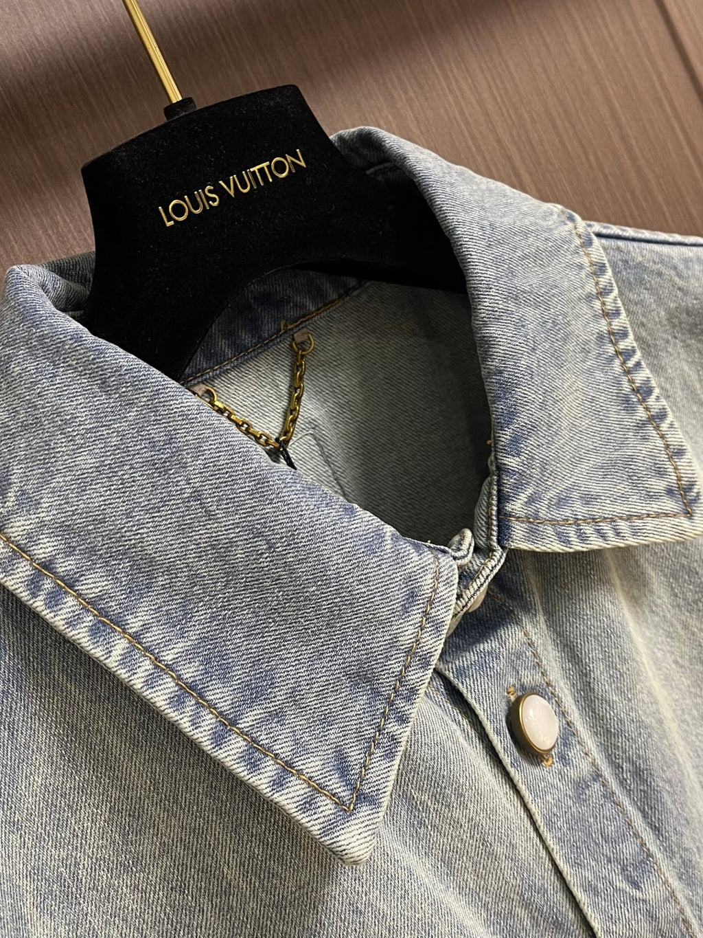 LV Denim Shorts Sleeve Shirt
