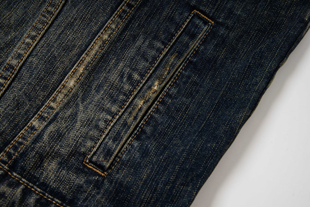 Balenciaga Distressed and Ripped Loose Fit Denim Vest Jacket