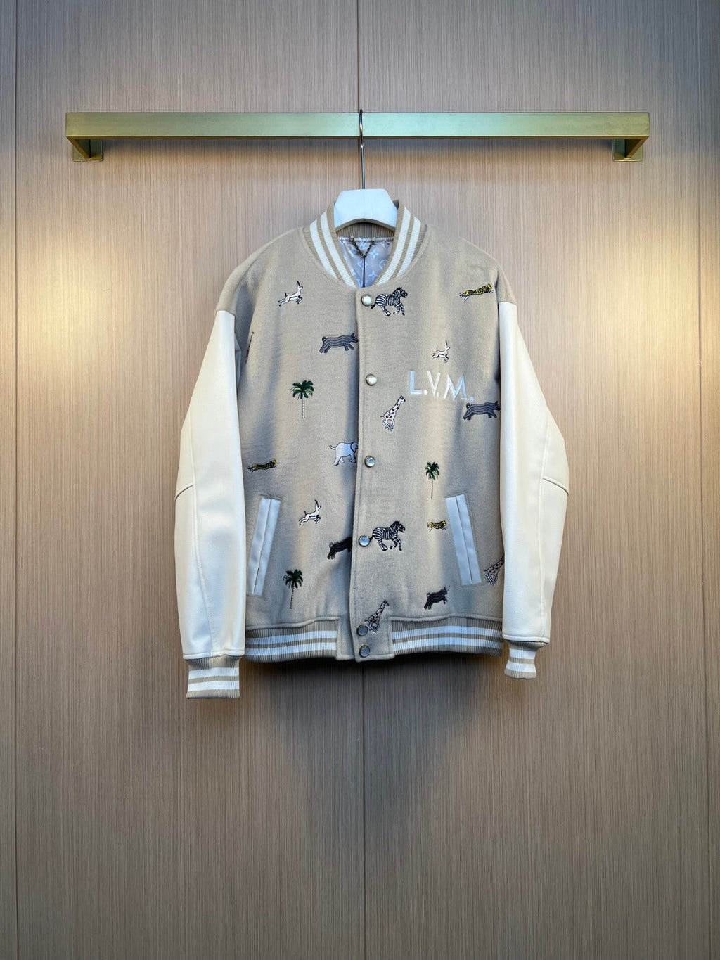 LV Baseball Jacket with Animal Embroidery