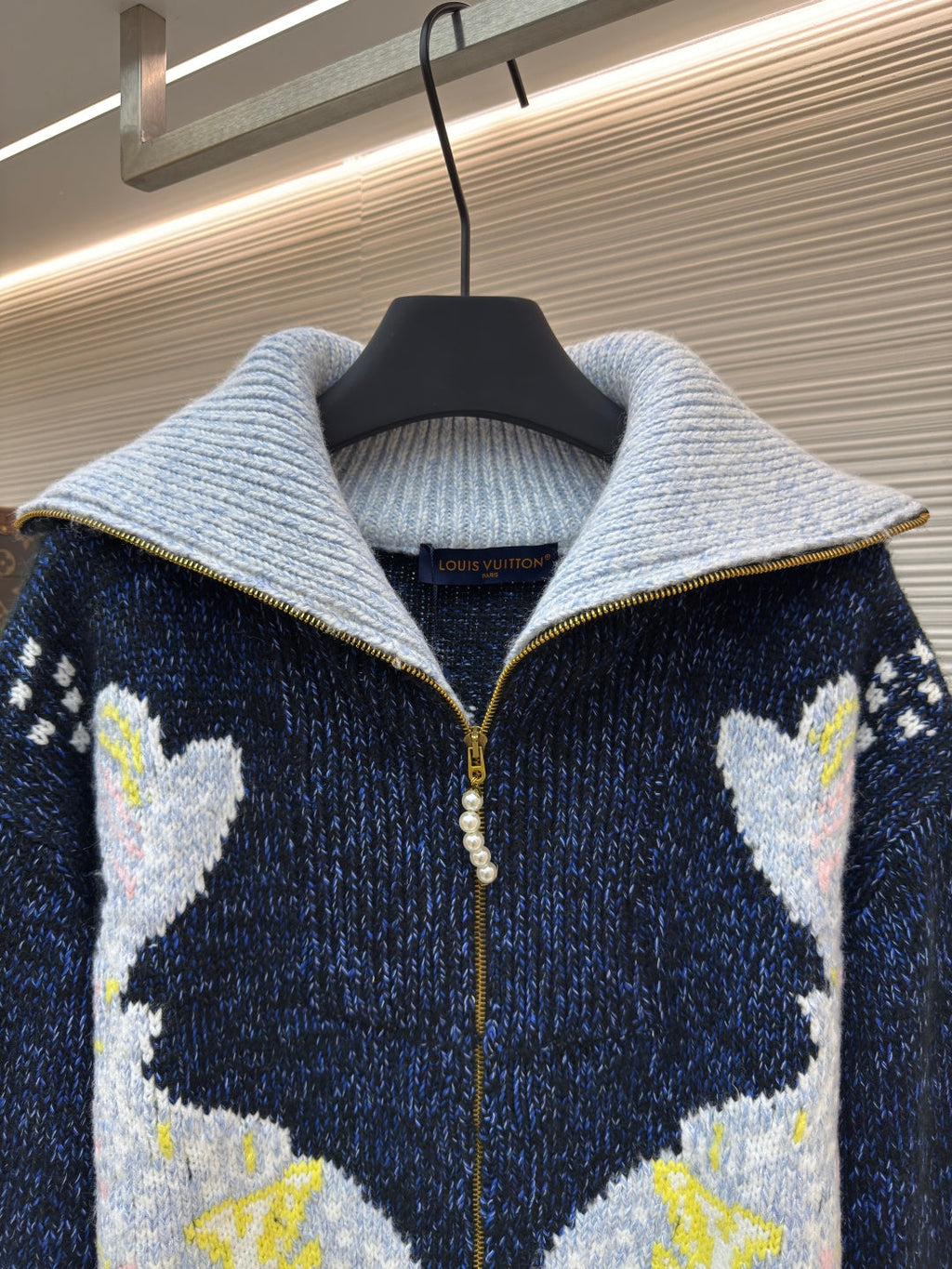 LV Pharrell &  Nigo Collection Zipper Knit Jacket
