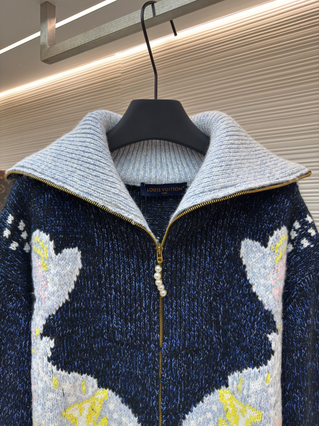LV Pharrell &  Nigo Collection Zipper Knit Jacket