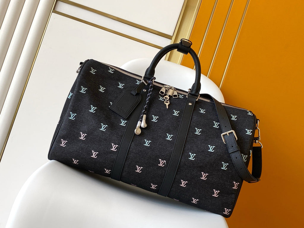 LV Embroidered Travel Bag