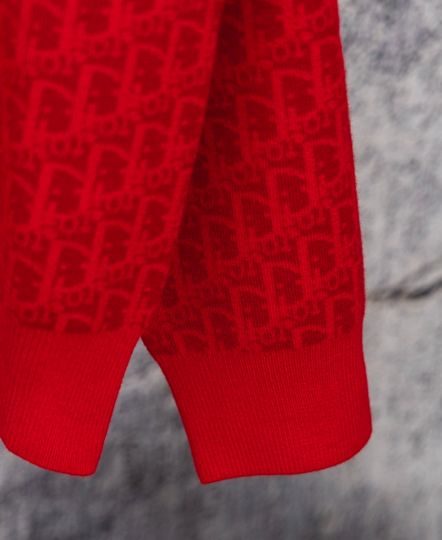 Red Reversible Christian Dior logo zip up hoodie Unisex