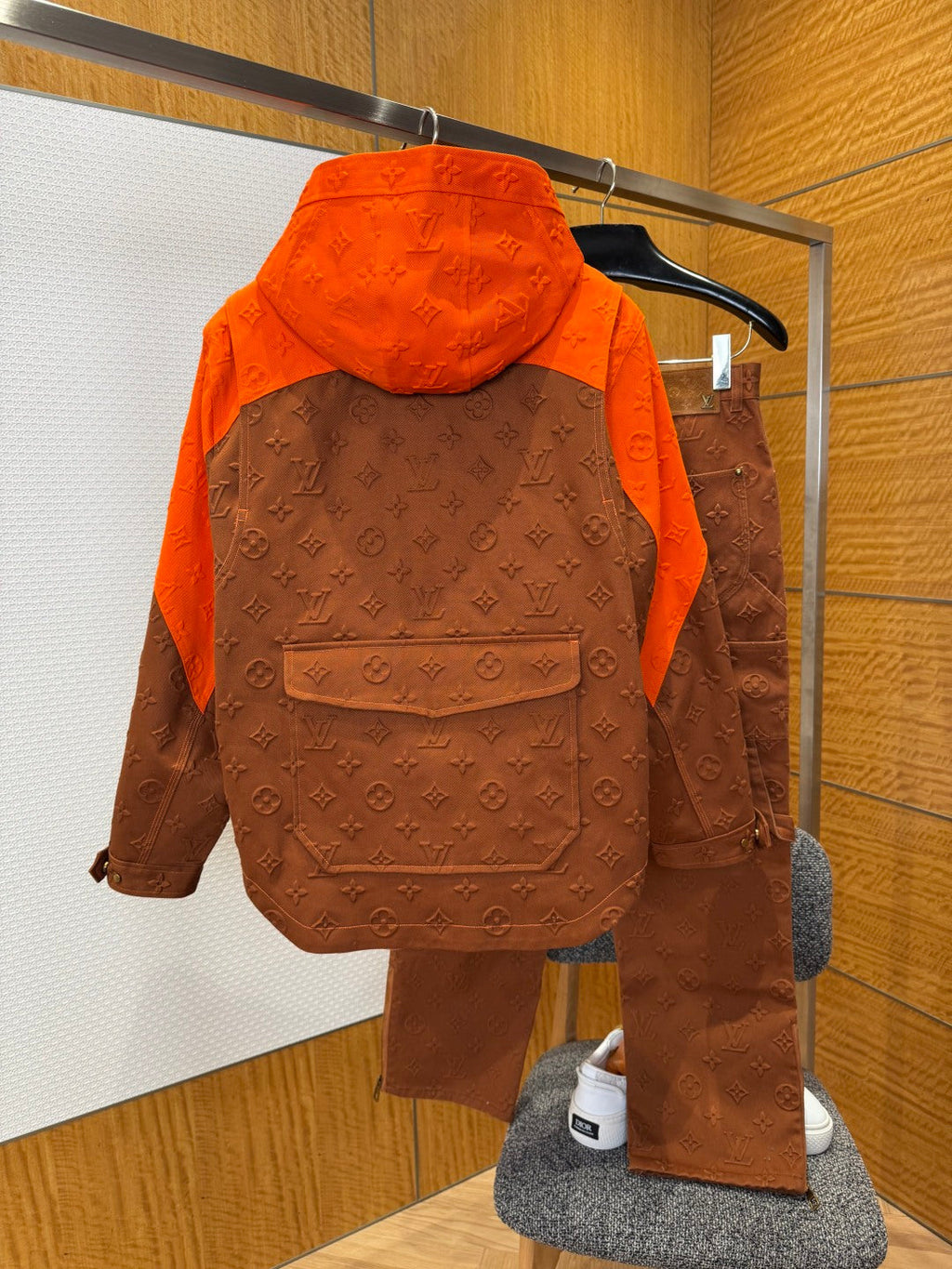 LV Patchwork Embossed Jacket & Pants Set