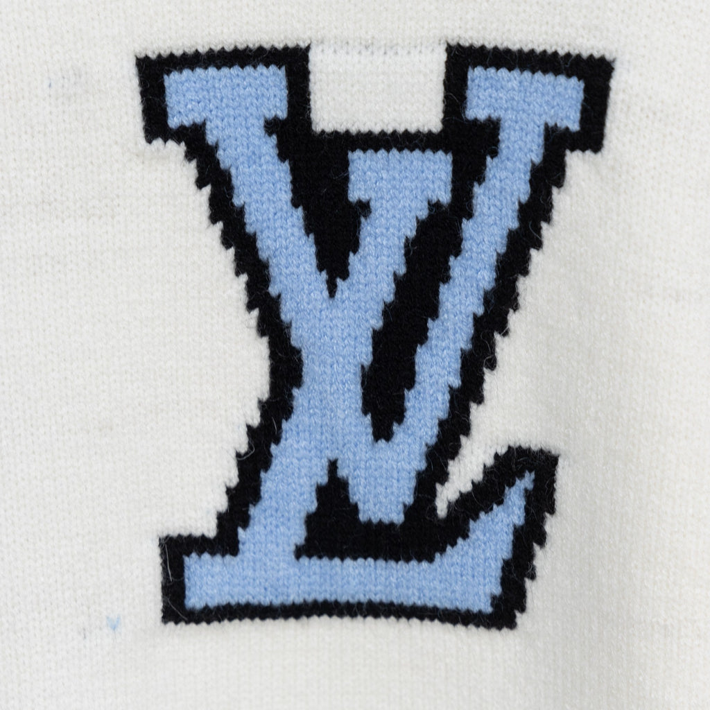 LV Jacquard Wool Knit Sweater