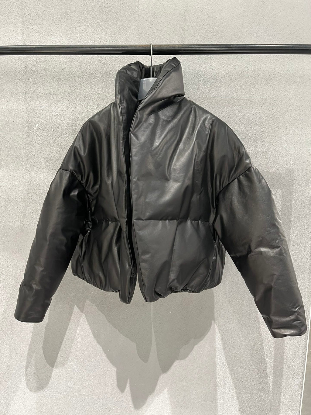 Women's YSL Embroidered Leather Down Jacket