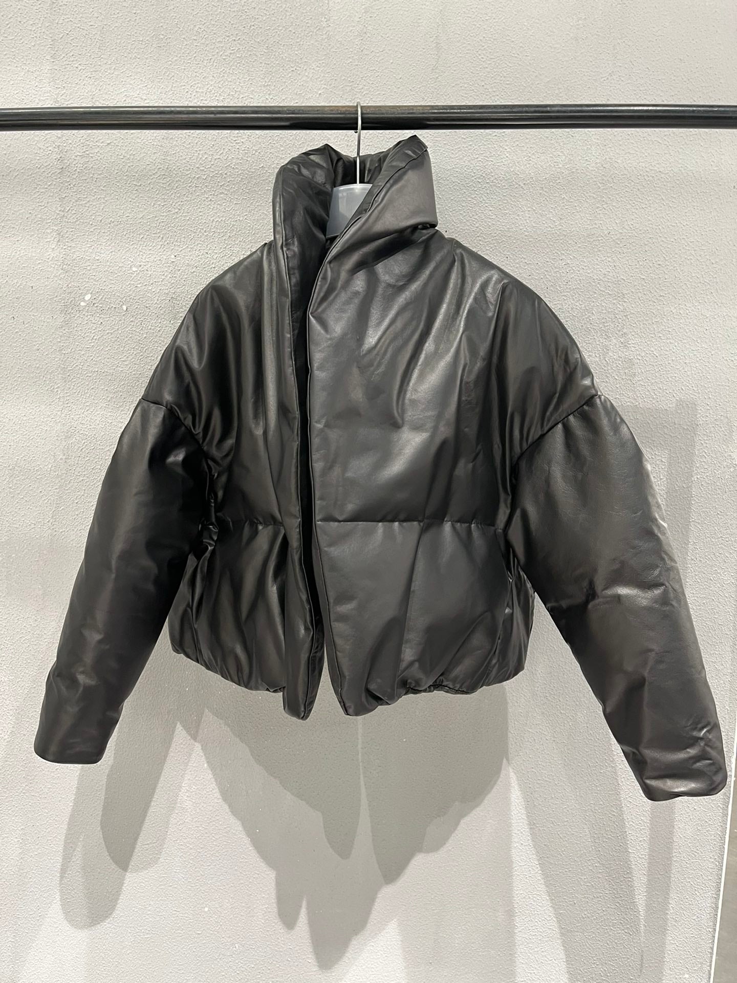 Women's YSL Embroidered Leather Down Jacket